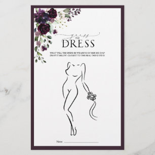 Elegant Plum Purple Floral Bridal Shower Game