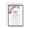 Elegant Plum Purple Floral Script 90th Birthday