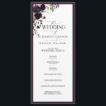 Elegant Plum Purple Mauve Floral Watercolor  Program<br><div class="desc">A formal wedding program features a bouquet of plum purple, lavender and mauve flowers and botanical greenery, and is bordered in plum purple. Personalize your details accented with beautiful modern hand lettered calligraphy. This program was designed for a large wedding, such as a full Catholic mass with lots of bridesmaids...</div>
