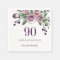 Elegant Plum Purple Rose Floral 90th Birthday