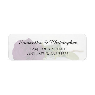Elegant Plum Purple Rose Mariage Adresse de retour