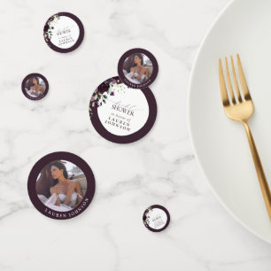 Elegant Plum Purple Watercolor Bridal Shower Confetti