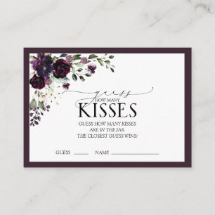 Elegant Plum Purple Watercolor Bridal Shower Game Enclosure Card