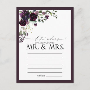 Elegant Plum Purple Watercolor Date Ideas Postcard