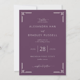 Elegant Plum Wedding Invitation