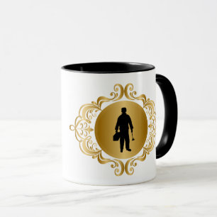 Elégant Plumber Black Silhouette Nom Mug