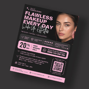Elegant PMU Artist Aesthetic Beauty Pink Black Flyer