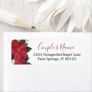 Elegant Poinsettia Christmas Return Address