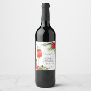 Elegant Poinsettia Cocktail Recipe Floral Wine Label