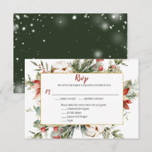 Elegant Poinsettia Evergreen Christmas Gold RSVP