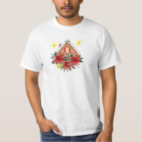 Elegant Poinsettia & Gingerbread House