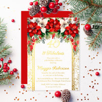 Elegant Poinsettias Floral 40th Birthday Party