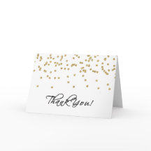 Élégant points polka blancs et or Merci !