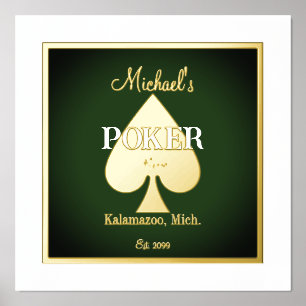 Elegant Poker Playing Cards Foil Accent Foil Prints