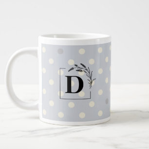 Elegant Polka Dot Monogram Mug – Customizable Gift