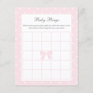 Elegant Polka Dots Baby Pink Bow Baby Girl Shower