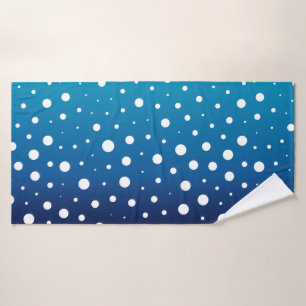 Elegant polka dots - Ocean Blue and White Bath Towel