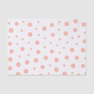 Elegant polka dots - Soft Pink Gold White Tissue Paper