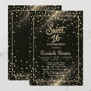 Elegant Polka Dots ,Sweet 16 Party Invitation