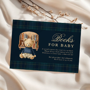 Elegant Polo Bear Baby Shower Books For Baby Enclosure Card