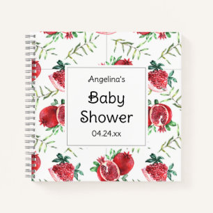 Elegant Pomegranate Baby Shower Gift List Notebook