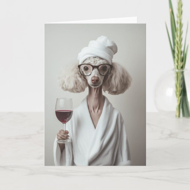 Elegant Poodle Spa Moment Invitation (Front)