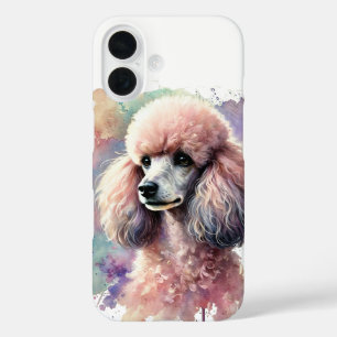 Elegant Poodle Watercolor Art iPhone 16 Case