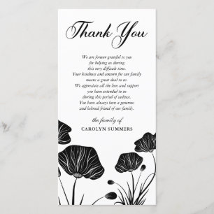 Elegant Poppies Sympathy Thank You Card