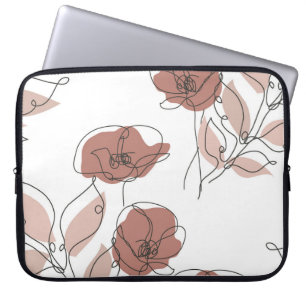 Elegant Poppy Flowers Seamless Pattern Laptop Sleeve