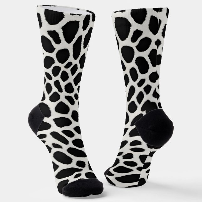 Elegant Popular Luxury White Leopard Collection Socks (Angled)