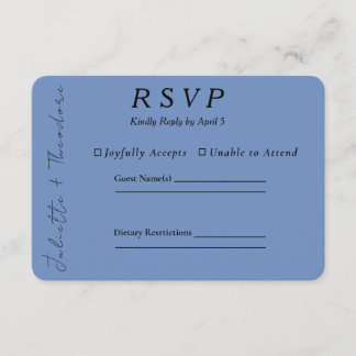 Elegant Porcelain Blue Wedding RSVP Card