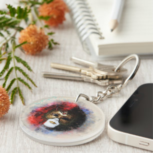 Elégant Porte - clé de Masque de Carnaval vénitien