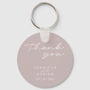 Elegant porte-clés de mariage minimal rose argenté