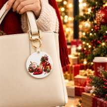 Élégant porte-clés talon haut rouge de Noël – Fest