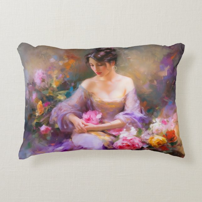 Elegant Portrait  Accent Pillow (Front)