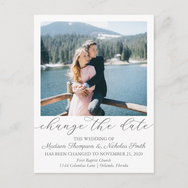 Élégant Portrait Image Modifier La Date Carte Post (Devant)