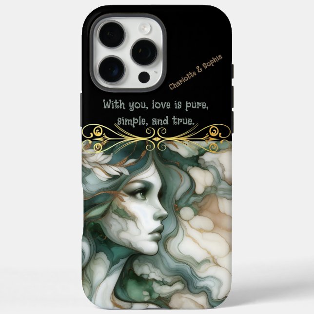 Elegant portrait of a woman with hair Case-Mate iPhone case (Back)