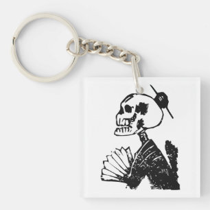 Elegant Posada Calavera Art Keychain