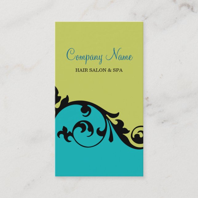 Elegant Posh Business Card (teal) (Front)