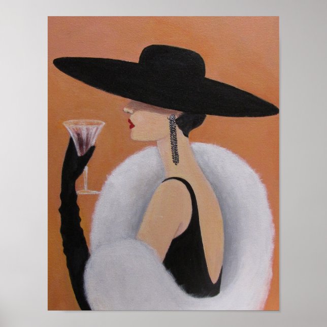 ÉLÉGANT POSTER VINTAGE LADY (Devant)