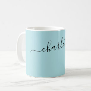 Elegant Powder Blue Colour Modern Name Personalize Coffee Mug