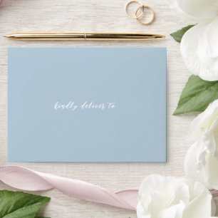 Elegant Powder Blue Modern Wedding Envelope