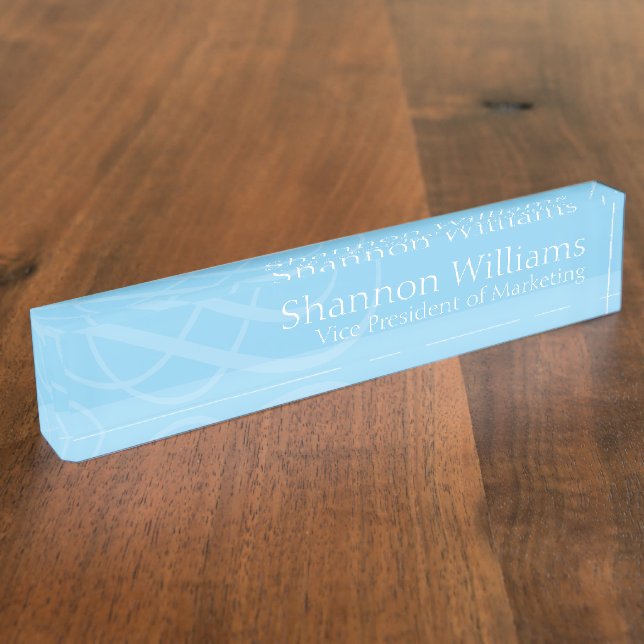 Elegant Powder Blue Nameplate (Side)