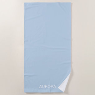 Elegant Powder Blue Personalized Name - Beach Towel