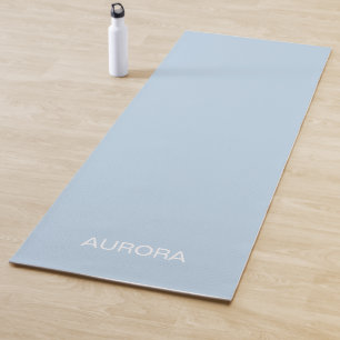 Elegant Powder Blue Personalized Name Yoga Mat