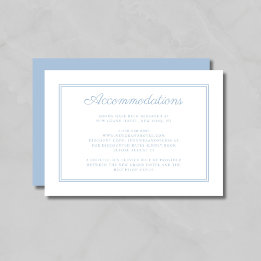 Elegant Powder Blue Script Wedding Accommodation Enclosure Card