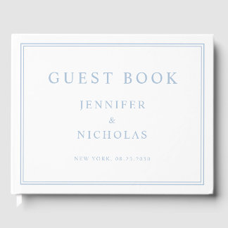Elegant Powder Blue Wedding Guest Book