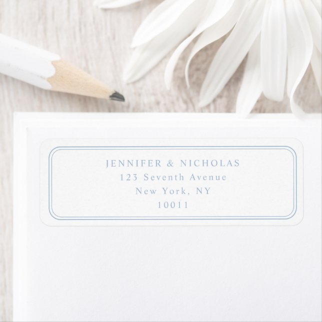 Elegant Powder Blue Wedding Return Address (Insitu)