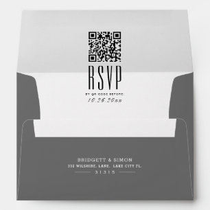 Elegant Pre-addressed QR code RSVP Envelope