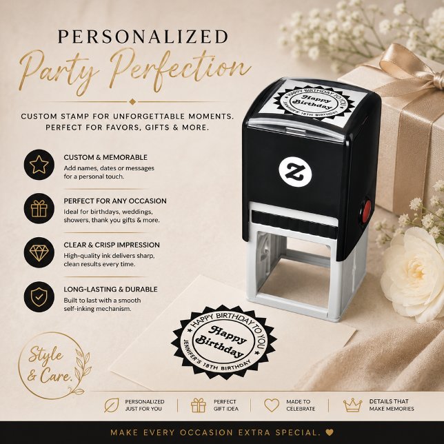 Elegant Premium Birthday Self Inking Stamp Design (Elegant Premium Birthday Self Inking Stamp Design)